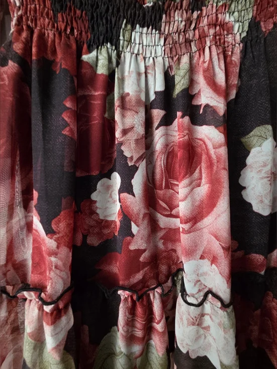 Kate And Lilly Off-Shoulder Floral Tiered Maxi Dress Size 12 - Picture 8 of 15